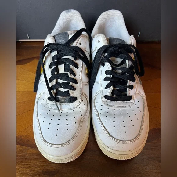 CUSTOM NIKE AIRFORCE 1 BLACK & YELLOW SIZE MEN’S 8.5 - Picture 4 of 9